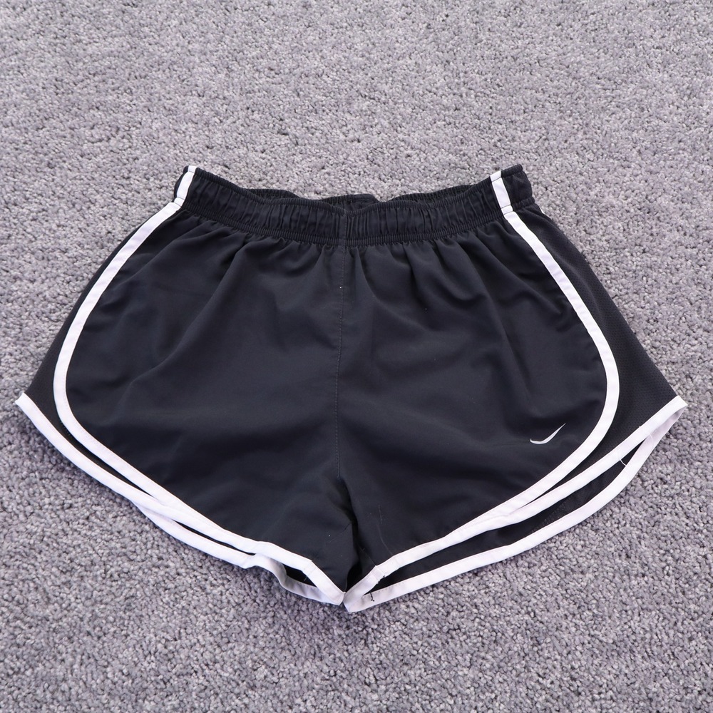 Nike Dri-Fit Shorts Womens Medium Black White Athletic Running Gym Training